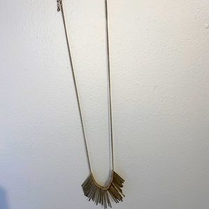 Long Gold Abstract Design Necklace